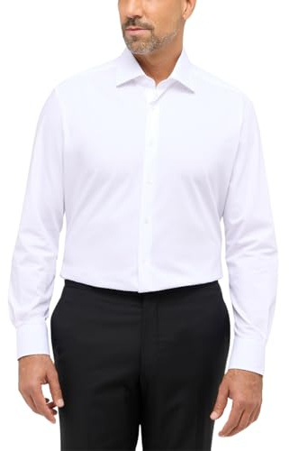 ETERNA Modern Fit Hemd Performance Shirt Langarm New Kent Kragen weiß