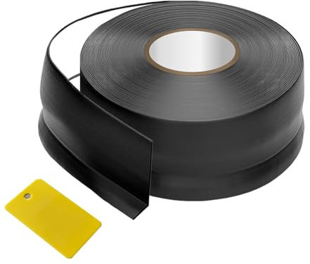 Jyvex Battiscopa morbida, autoadesiva, 20 x 50 mm (7 m), battiscopa autoadesivo, per cucina e bagno, profilo angolare in plastica in PVC, barra flessibile