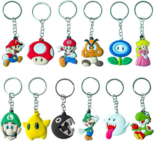 RXSPOYLY 24 Pezzi Portachiavi Bambini, Portachiavi Anime, Portachiavi Personalizzato, Cartone Animato Portachiavi, Portachiavi Carino per Ragazzi e Ragazze
