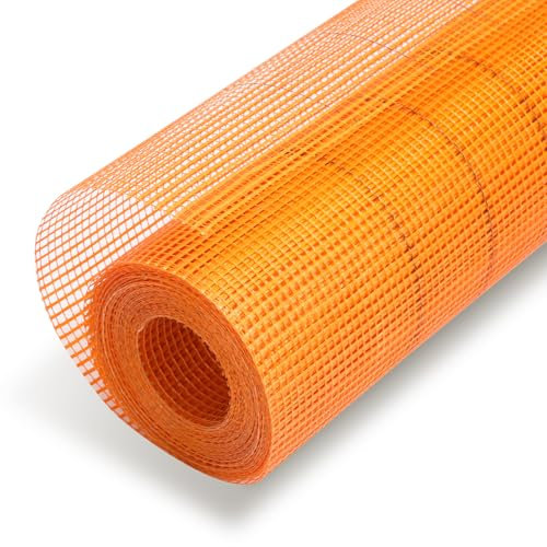 Yugodex Rete di rinforzo 160 g/m², 50 m² (1 m x 50 m), tessuto in fibra di vetro per intonaco interno ed esterno, isolamento facciate, protezione da crepe, 4 x 4 mm, resistente tessuto di rinforzo in