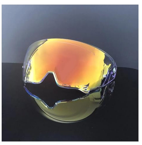Motorrad Helmvisier, Atlas 3.0 4.0 Helmvisierlinse Motorrad-Integralhelmvisierlinse Ersatzlinse for RUROC Atlas 3.0 4.0(Gold)(Revo Clear Red)