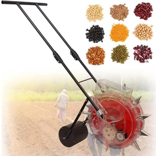 Handlicher Garten-Sämaschine und Düngerstreuer, präzises Pflanzen mit einstellbarer Tiefe für Rasen und Garten, effizientes 12-Loch-Design für einfache Aussaat