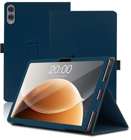 Étui pour Teclast T65 13.4 Pouces, Teclast T65 Coque Tablette, Housse de Protection avec Support Pliable, Porte-Crayon et Dragonne, Protection Totale. (Bleu)