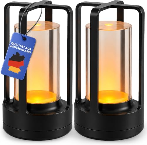 N-L-E new-line-essentials N-L-E LED Tischlampe aus edler Aluminiumlegierung – Stilvoll, flexibel und überall einsetzbar (schwarz, 2 Stück)