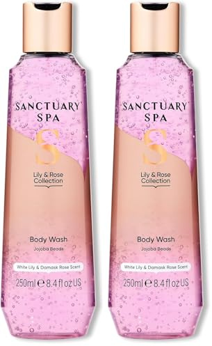 Sanctuary Spa Lily and Rose Shower Gel, Body Wash, Vegan and Cruelty Free, 250ml (Pack of 2)