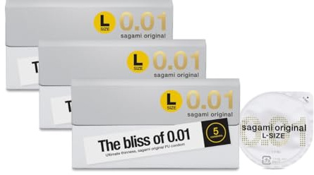 Sagami Original 0,01 L-Größe, ultradünn, superstark, latexfreie PU-Kondome (15 Stück)