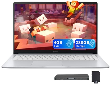 ASUS Chromebook CX15 15.6 FHD Laptop, Intel Celeron N4500, 4GB RAM, 288GB Storage (128GB eMMC+160GB Docking Station Set), Intel UHD Graphics, Number Pad, Webcam, WiFi 6, Chrome OS, Pure Gray