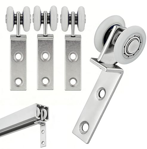 4 Pièces 20 mm Roulettes de Porte Coulissante,Roulettes pour une Pergola | Installation Simple,Efficace et Solide,pour Baies Vitrées,Suspendre Tableaux