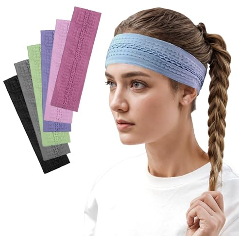 Sports Damen Stirnband, Dehnbare Sport-Yoga-Stirnbänder für Damen, 100% Merinowolle, Schweißbänder, Sport/Yoga/Laufen/Fitness