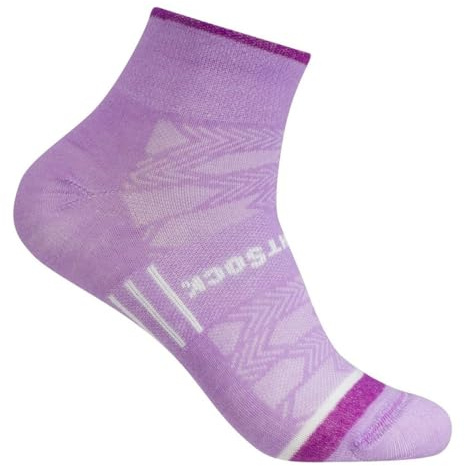 Wrightsock - 1 Paar Herren/Damen Profi Sportsocke, Laufsocke, Modell Coolmesh II in zweifarbig gemustert, Anti-Blasen-System, doppel-lagig, Quarter (knöchelhoch)