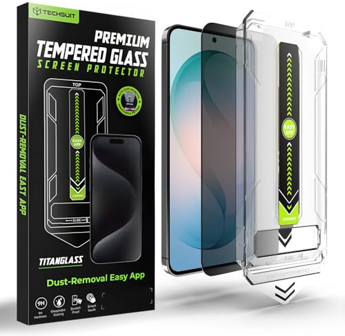 Techsuit Blickschutz Displayschutz für Samsung Galaxy S26 Plus Gehärtetes Glas mit Fingerabdruck Entsperrung Kompatibel, HD Klarheit, Stoßschutz, Ölabweisende Beschichtung, TitanGlass CrystalHD Privac