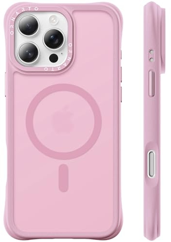 ORNARTO Cover per iPhone 16 Pro Max Magnetica,Traslucida,Rosa balletto | Protezione Militare,Compatibile con MagSafe,Custodia Opaca Bumper Case Duro,Angoli Guard Ammortizzanti,Protettiva Sottile