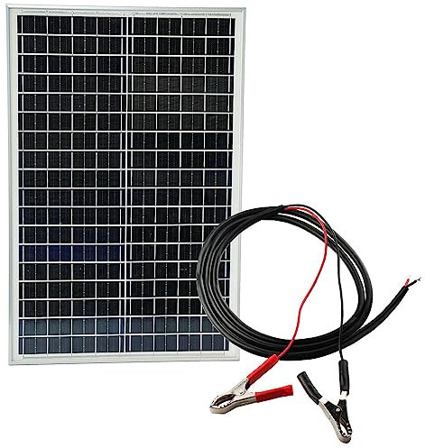 edi-tronic Solarmodul 12V 30W mit Kabel 150cm Solarpanel Solarzelle Monokristallin Photovoltaik Solar Modul Panel Krokoklemmen