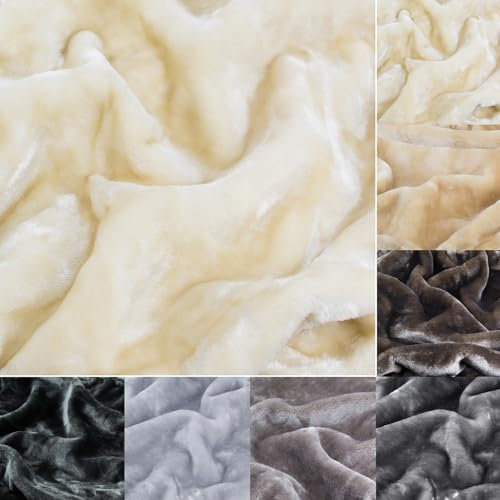 Kratzbaumland Edelplüsch für Kratzbäume (420g/m) 150 cm Rollenbreite (versch. Farben/Längen): Stofffarbe - Creme, Länge - 0,5 Meter