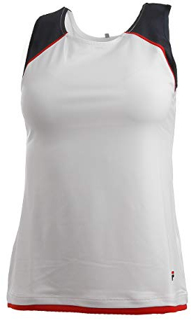FILA, Thekla Tank-Top Damen-Weiß, Dunkelblau, M Ropa de Abrigo, Mujer, Blanco, Medium