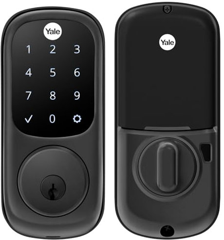 Yale Assure Lock Deadbolt, Black Suede Digital Touchscreen Non-Connected Keypad with Backup Key for Front or Back Entry Door, YRD226-NR-BSP