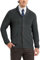 Kallspin Herren Wollschal-Kragen Strickjacke mit Knöpfen und Taschen(Dunkelgrau, L)