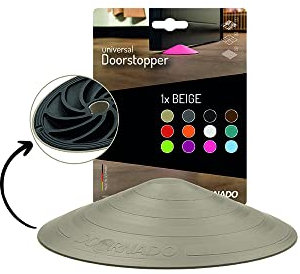 Doornado Starker Gummi Türstopper - Türhalter ohne Bohren - Für alle Arten von Türen und Böden - 118x25mm – Designpreis - Beige
