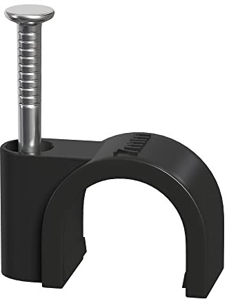 Round Cable Clips 7mm Black - Pack of 100