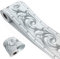 Mesoar Elegant 3D Silver Grey Wallpaper Border Wall Peel Stick Molding Border Home Ceiling Sticker for Bathroom Living Room Kitchen Wall 10cm by 16.4ft