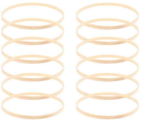 Toyvian Traumfänger Ringe Makramee Ring 20 cm 12 Stück Rund Bambusringe DIY Basteln Weihnachten Kranz Machen Material Hochzeit Party Festival Dekoration Traumfänger Basteln Zubehör