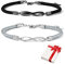 2 Stück Armband Damen mit Gravur für Paare Pärchen,Couple Eingravieren Lieben Schmuck Herren Geflochten Weben Armbänder für beste freundin Partner Teenager jungen Freundschaft Geschenke (Schwarz Grau)