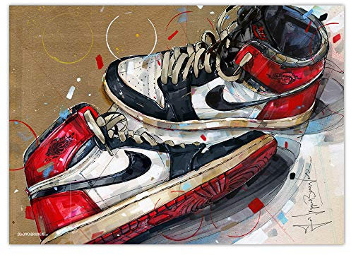 Air Jordan 1 Chicago 1984 'White Laces' Print (50x70cm) *ungerahmt (JosHoppenbrouwers)