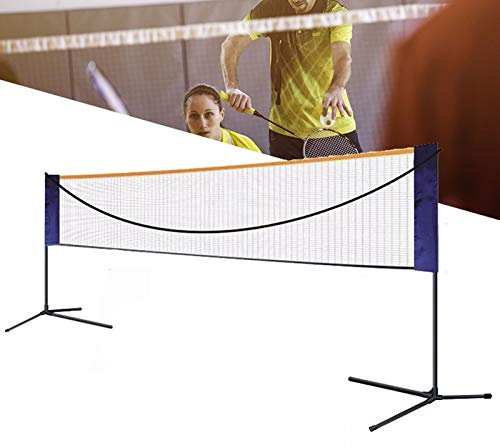 APOE Badminton Netz mit Ständer 5.18m/6.1m, Tennisnetz Outdoor Mobil, Tragbares Badminton-Set Tennisnetz für Match-Training, Höhe und Breite Einstellbar
