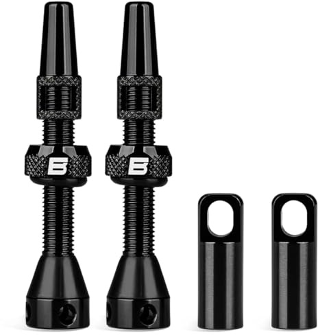 BWSHLF Tubeless Presta Valve Stem 40/44/55/60/65/80/100 mm, Super Light Alloy Presta Valve Stem Kit with Valve Core Remover Tool and Valve Stem Caps - Multiple Color and Size Options(Pair)