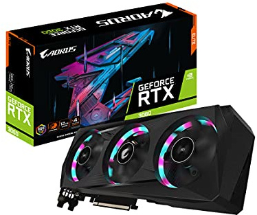 Gigabyte AORUS GeForce RTX 3060 Elite 12G (REV2.0) Graphics Card, 3X WINDFORCE Fans, 12GB 192-bit GDDR6, GV-N3060AORUS E-12GD REV2.0 Video Card