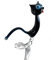 Katze schwarz Orchideenstab - Blumenstab Rankhilfe - 40 cm - Glas Figur Garten Deko Blütenstütze