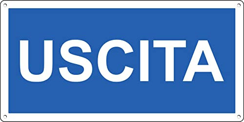 pubblimania AUSGANG | Schild aus Aluminium Metall auch für den Außenbereich, Dicke 3 mm (Ausgang 29 x 14,5 cm)