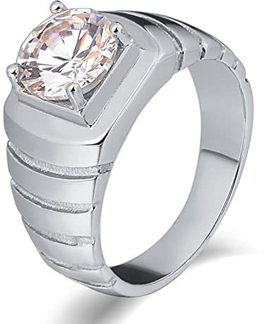 Ringe Herren, Edelstahl Ring Frauen Breit Runden Punk Ring Man Ring Silver Geschenk Männer