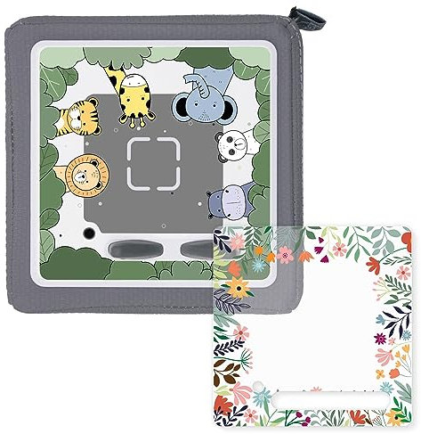 2er-Set Schutzfolie Schutzcover für Toniebox passgenau geschnitten selbstklebende Folie Tier und Blumen Motiven kreatives Zubehör für Kinder - dv1172