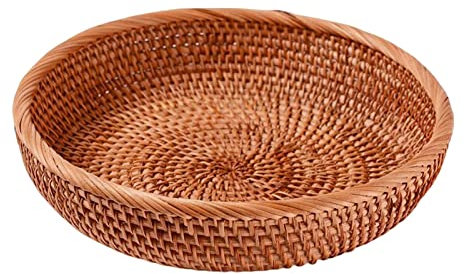 perfk Corbeille à Fruits en Osier, Panier Organisateur de collations, Panier de, Panier de Rangement, Plateau en Osier Corbeille à, Je