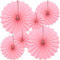 CEEYSEE 6 Stück Rosa Hängende Runde Papier Fächer Dekoration 20/30/40cm für Party, Hochzeit, Babyshower, Geburtstag Deko