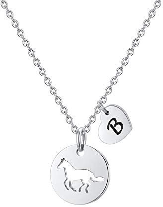 TINGN Initial B Horse Necklace for Teen Girls - Jewelry and Gifts for Horse Lovers and Little Girls