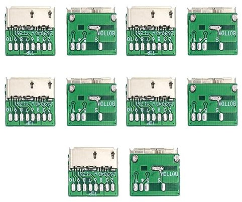 NFHK 10pcs Micro USB 3.0 10pin Female Socket Receptacle Board Mount SMT Type with PCB for USB Disk DIY OEM