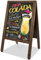 VAIIGO Présentoir publicitaire pour l'extérieur 85 x 43 cm Tableau publicitaire pour l'extérieur Tableau à craie inscriptible magnétique tableau à craies Chevalet Publicitaire