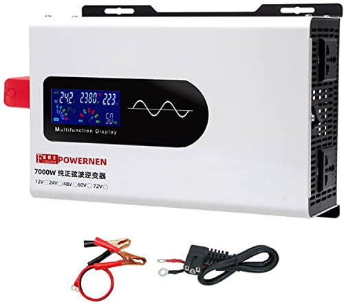 Pure Sine Wave Power Inverter, Car Charger Adapter, DC 48V/60V/72V DC to 110V /230V AC Voltage Converter, with 2 Outlets (72Vto220V 20000W)