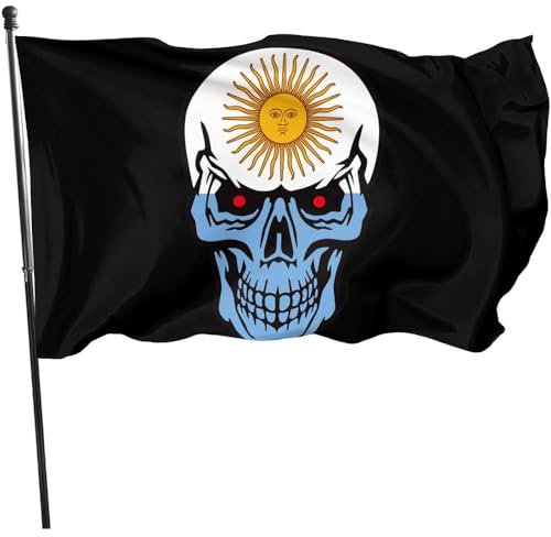Bandera De Jardín Cráneo De La Bandera De Argentina Personalizada Flag Clásica Bandera Nautica Para Conferenza Celebrazione Balcone 90X150Cm