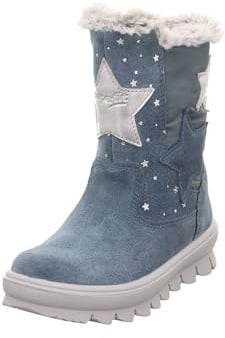Superfit Flavia Warm gefütterte Gore-Tex, Stivali da Neve, Blau/Silber 8010, 34 EU Larga