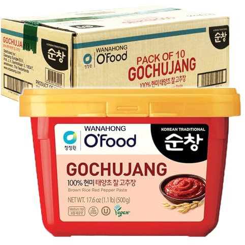 Chung Jung One Gochujang Hot Red Pepper Paste 500g - Vegan (Pack of 10)
