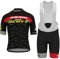 beyleaycau Herren Kurzarm Fahrradtrikot Sets Sommer Schnelltrocken Atmungsaktive Fahrradshirt und Trägershorts Maßgeschneiderte Pro-Team Fahrradausrüstung Schwarz
