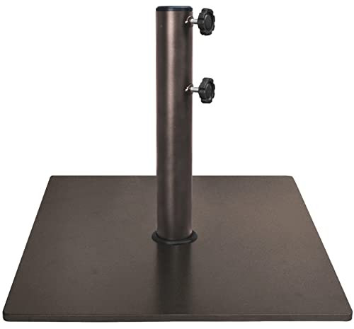 EliteShade Regenschirmständer aus den USA, quadratischer Schirmständer, Stahlplatte, Schirmständer, Markt, Terrasse, Outdoor, robuster Schirmhalter, Bonus 47 cm quadratischer Sandsack, Sand ist Nicht