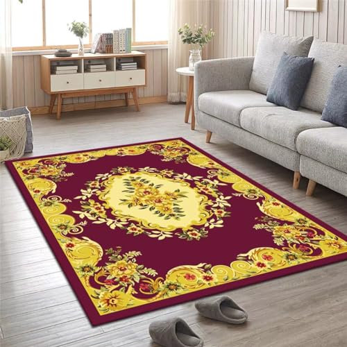 Kunsen 300X400CM Vorleger Teppich Niedrigfloriges Wohnzimmer, Schlafzimmer, rutschfestes Arbeitszimmer, maschinenwaschbar und schmutzabweisend Straße Kinder Rot Salonteppich Langer Flu