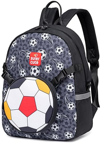 LOIDOU Kinderrucksack Jungen Kinderrucksack Tagesrucksack Vorschulrucksack Kleinkind Kindergartentasche Schulrucksack für Schule Kindergarten,ein Fußball, Classic