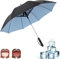 MIDUOLAI 3 In 1 Umbrella With Fan, Umbrella with Fan and Mist Spray, Built-In USB Rechargeable Long Handle UV Sun Umbrella with Fan for Festival Beach and Summer Activities,B