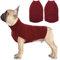 Katzinst Hundepullover,Hundepullover Kleine Hunde,Strickwaren Pullover Hund, Dickes Material Pullover Haustiermantel für Winter, Fleece Hund Pullover für Dachshund,French Bulldog,Rot,L