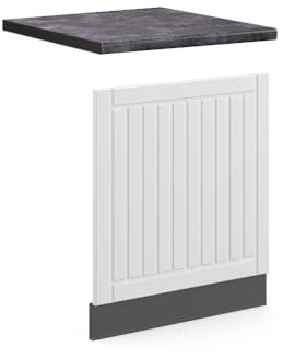 Vicco Frontblende Fame-Line, Weiß Landhaus/Anthrazit, 60 cm, AP Anthrazit